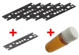 Set Zen+ Alle Hölzer 48mm: 5&nbsp;Chromstahl Messer +1&nbsp;Hartmetall Messer +Rostschutzmittel