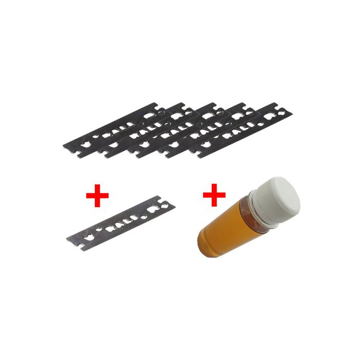 Set Zen+ Alle Hölzer 48mm: 5 Chromstahl Messer +1 Hartmetall Messer +Rostschutzmittel