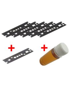 Set Zen+ Alle Hölzer 30mm: 5&nbsp;Chromstahl Messer +1&nbsp;Hartmetall Messer +Rostschutzmittel